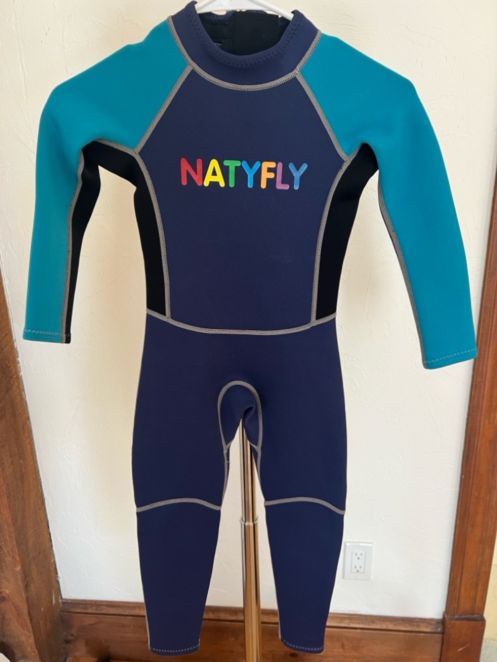 Kids' Navy & Teal One-Piece Swim Wetsuit